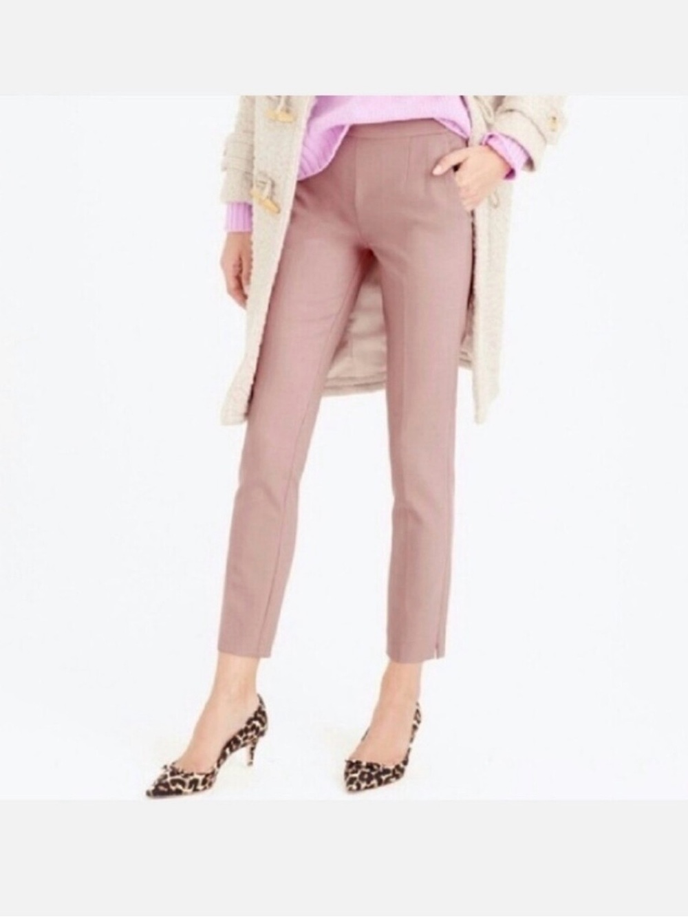J.Crew Martie Women's Tailored Crop Pants in Dusty Rose, Women’s 00P